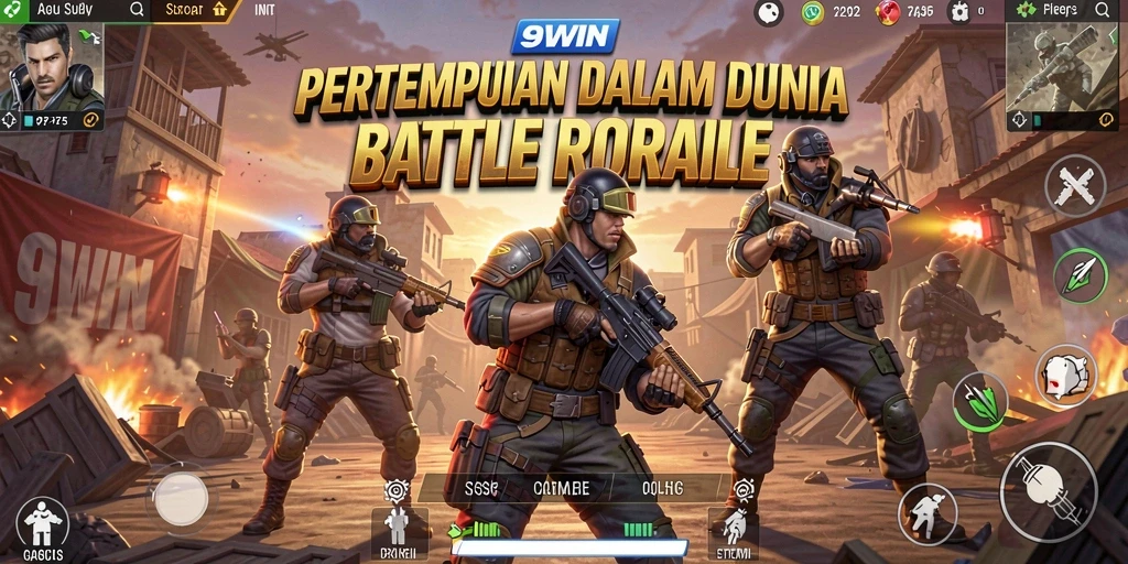 Tampilan gameplay 9WIN yang mendebarkan saat pertempuran Battle Royale.