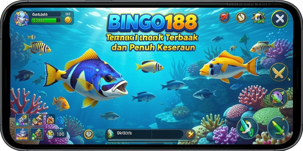 Screenshot gameplay BINGO188 menampilkan keseruan menembak ikan.