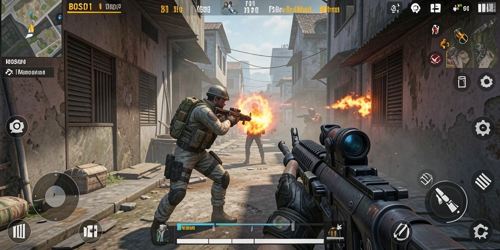 Tampilan mendebarkan dari gameplay intens di BOS01.