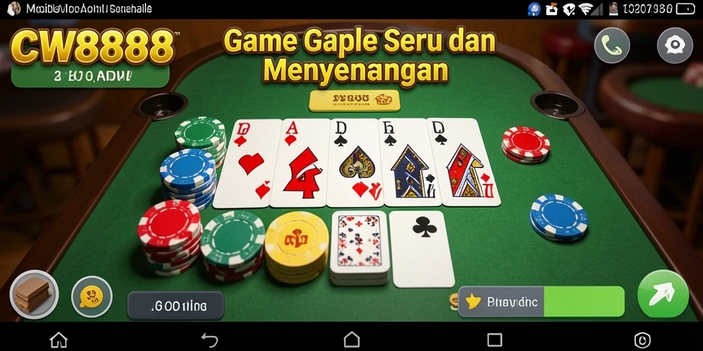 Screenshot gameplay CW8888 yang menampilkan keseruan Gaple.