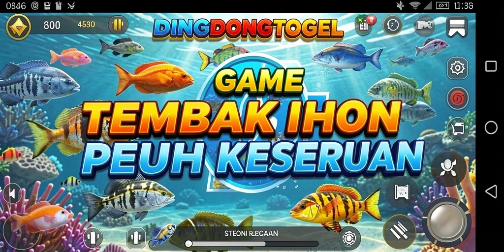 Tampilan screenshot DINGDONGTOGEL dengan gameplay seru Tembak Ikan.