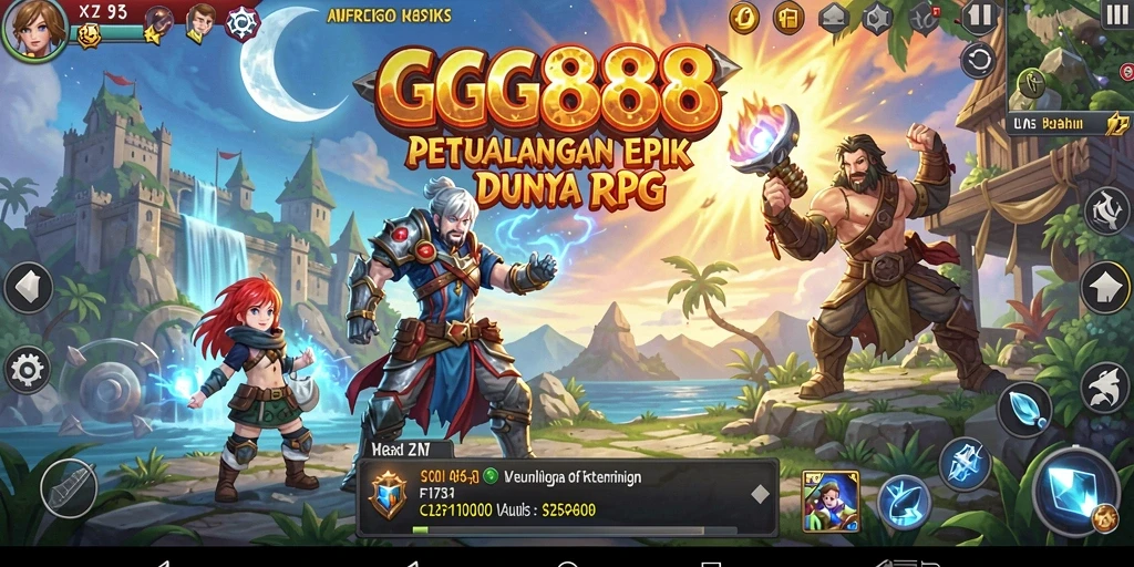 Tangkapan layar GGG888 menampilkan pertempuran RPG yang menegangkan dan penuh aksi.