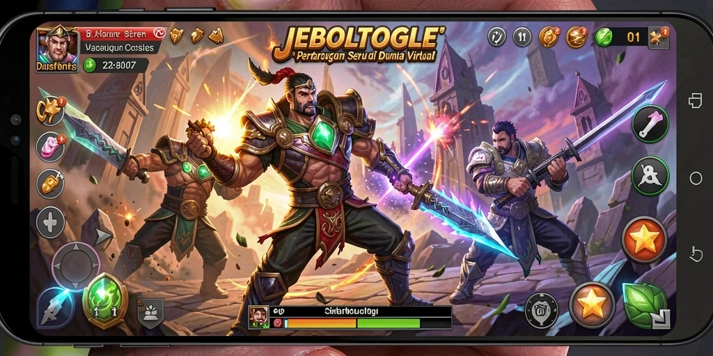 Tampilan gameplay seru di arena pertarungan JEBOLTOGEL.