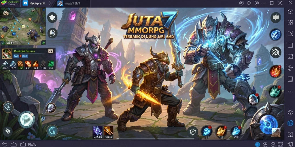 Screenshot gameplay JUTA7 menampilkan pertempuran seru dalam dunia MMORPG.
