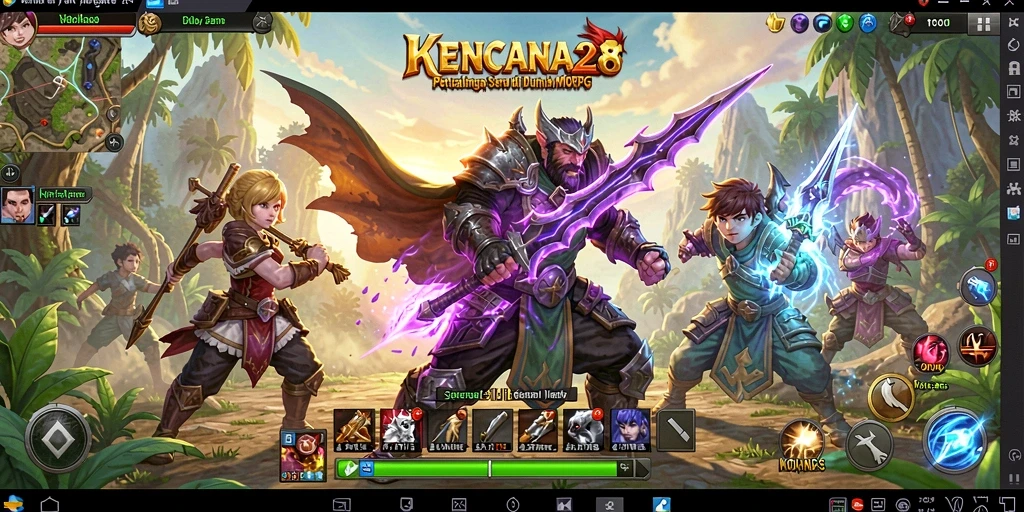 Screenshot gameplay KENCANA28 menampilkan pertarungan seru dengan teman-teman.