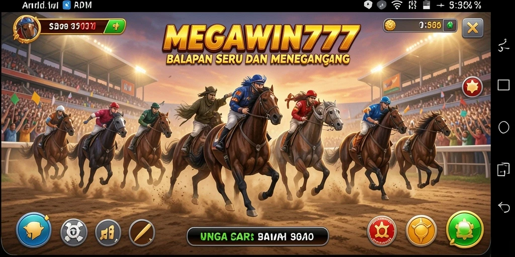 Tampilan gameplay seru dalam balapan MEGAWIN777.