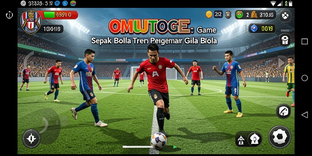 Tampilan gameplay seru dari OMUTOGEL, penuh aksi sepak bola.