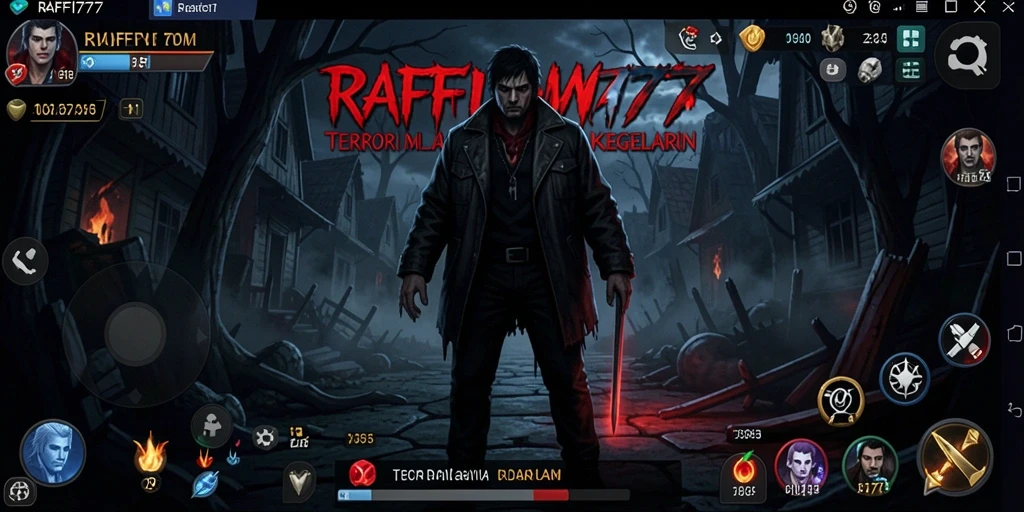 Tampilan menakutkan dari gameplay <strong>RAFFI777</strong> saat menghadapi monster mencekam.
