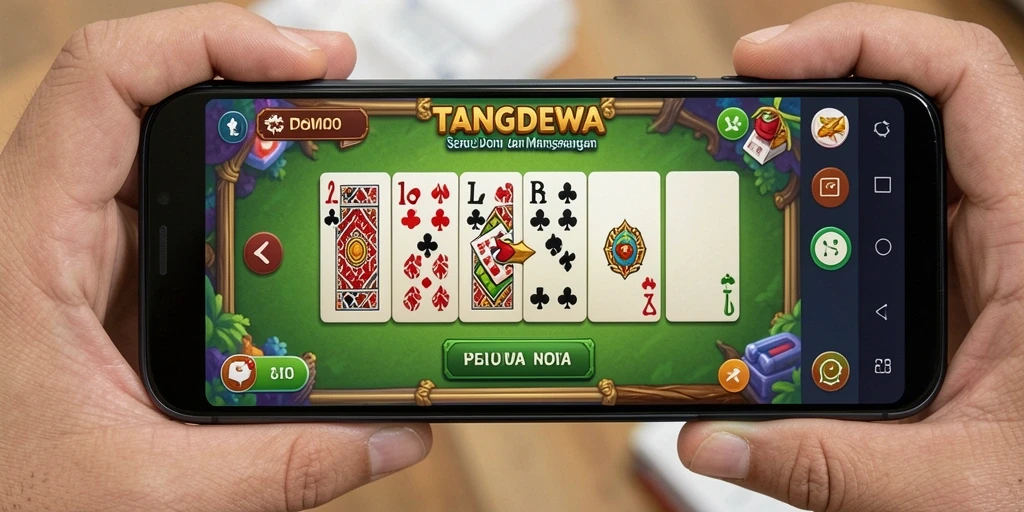 Tampilan gameplay seru dari TANGANDEWA dengan domino yang menantang.