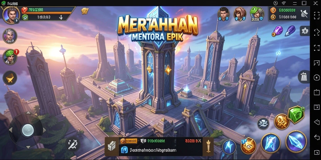 Tampilan gameplay menara pertahanan yang intens dan menarik.
